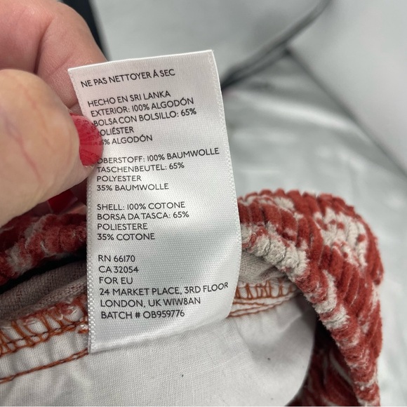 Urban Outfitters Lucien Printed Terra cotta Corduroy Short Sz L - Picture 5 of 7